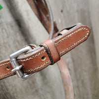 FS Rsd Bridle, Braided Reins *gc, stiff, scraped edges, dry, dirt, stains, tight keeper, folded/bent noseband
