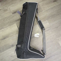 Padded Tall Boot Bag, Shoulder Strap *gc, sparkles, BROKEN Buckle, clean, edge rubs & frays
