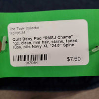 Quilt Baby Pad "RMSJ Champ" *gc, clean, mnr hair, stains, faded, rubs, pills