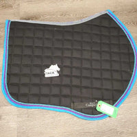 Quilt Jumper Saddle Pad, "Tyrrell Riding Academy Champ" *vgc, mnr hair, dirt, rubs, threads, puckers