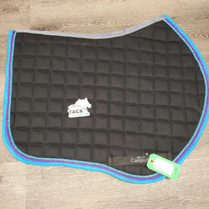 Quilt Jumper Saddle Pad, "Tyrrell Riding Academy Champ" *vgc, mnr hair, dirt, rubs, threads, puckers