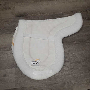 Fleece Waffle Weave Fitted Hunter Saddle Pad *gc, puckers, stains, mnr hair, dingy
