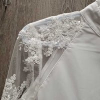LS Show Shirt, Lace Sleeves, Shoulder Zipper *xc/like new