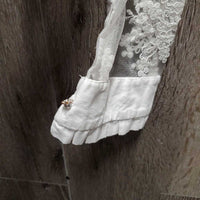 LS Show Shirt, Lace Sleeves, Shoulder Zipper *xc/like new