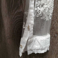 LS Show Shirt, Lace Sleeves, Shoulder Zipper *xc/like new