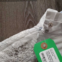 LS Show Shirt, Lace Sleeves, Shoulder Zipper *xc/like new