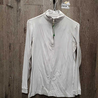 LS Sun Shirt, 1/3 Zip Up, mesh sleeves *gc/fair, rubs, pills, dingy mesh
