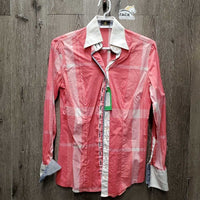 LS Show Shirt *vgc/xc, crinkles, seam puckers, mnr button hole threads