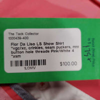 LS Show Shirt *vgc/xc, crinkles, seam puckers, mnr button hole threads