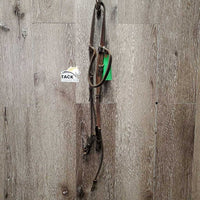 Leather Headstall *fair, mismatched, bad buckle, missing & tight keepers, dry, mnr dirt
