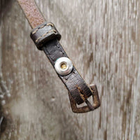 Leather Headstall *fair, mismatched, bad buckle, missing & tight keepers, dry, mnr dirt
