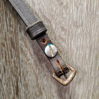 Leather Headstall *fair, mismatched, bad buckle, missing & tight keepers, dry, mnr dirt

