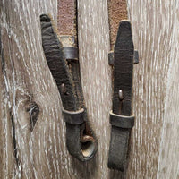 Leather Headstall *fair, mismatched, bad buckle, missing & tight keepers, dry, mnr dirt
