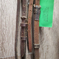Leather Headstall *fair, mismatched, bad buckle, missing & tight keepers, dry, mnr dirt
