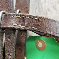 Leather Headstall *fair, mismatched, bad buckle, missing & tight keepers, dry, mnr dirt
