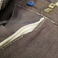 Euroseat Breeches *gc/fair, faded, undone stitching, seam puckers, older, unstitched zipper seam
