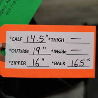 Pr Perforated v.soft Leather Half Chaps, Back Zips *vgc, clean, mnr rubs
