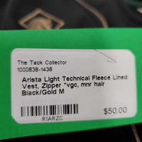 Light Technical Fleece Lined Vest, Zipper *vgc, mnr hair