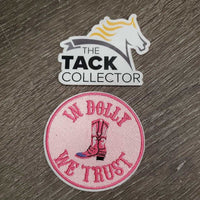 Iron On Patch, "In Dolly We Trust" *vgc
