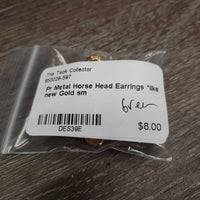 Pr Metal Horse Head Earrings *like new
