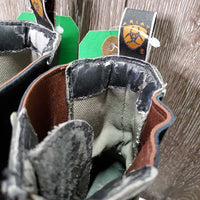 Paddock Boots, Zips *gc/fair, clean, rubs, faded, film, v.peeled inside & tongues