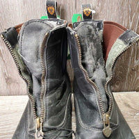Paddock Boots, Zips *gc/fair, clean, rubs, faded, film, v.peeled inside & tongues
