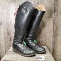 Field Boots, Zips, 2x Brown Plastic Forms *gc, rubs, threads, scratches, mnr dirt, sticky zips