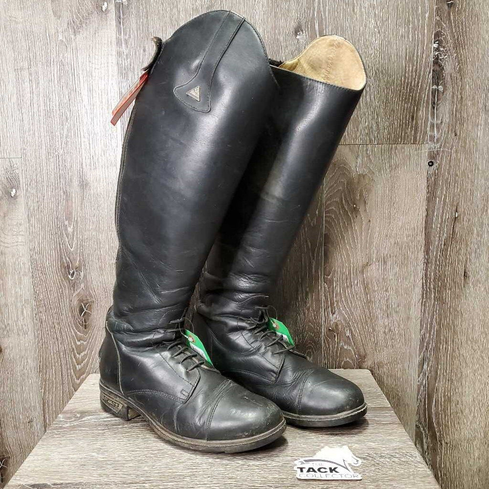 Field Boots, Zips, 2x Brown Plastic Forms *gc, rubs, threads, scratches, mnr dirt, sticky zips