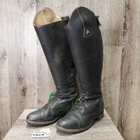 Field Boots, Zips, 2x Brown Plastic Forms *gc, rubs, threads, scratches, mnr dirt, sticky zips
