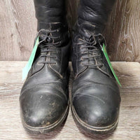 Field Boots, Zips, 2x Brown Plastic Forms *gc, rubs, threads, scratches, mnr dirt, sticky zips