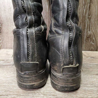Field Boots, Zips, 2x Brown Plastic Forms *gc, rubs, threads, scratches, mnr dirt, sticky zips
