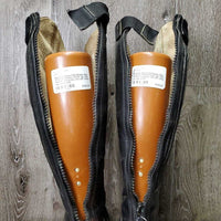 Field Boots, Zips, 2x Brown Plastic Forms *gc, rubs, threads, scratches, mnr dirt, sticky zips
