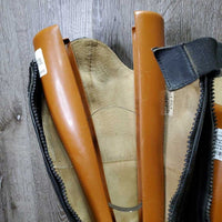 Field Boots, Zips, 2x Brown Plastic Forms *gc, rubs, threads, scratches, mnr dirt, sticky zips