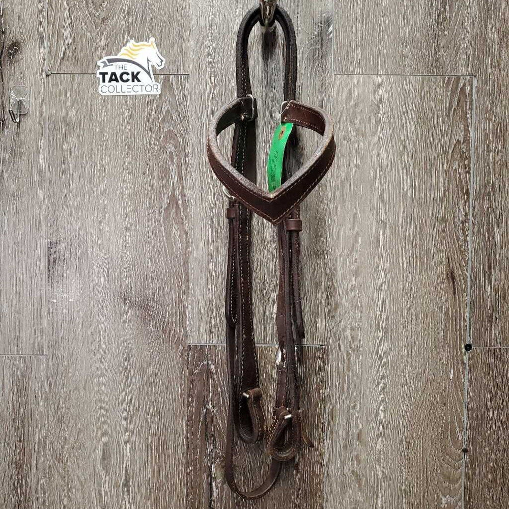 Thick Double Stitched Headstall, Quick Change Cheeks *vgc, clean, discolored spots, edge scrapes