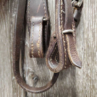 Thick Double Stitched Headstall, Quick Change Cheeks *vgc, clean, discolored spots, edge scrapes