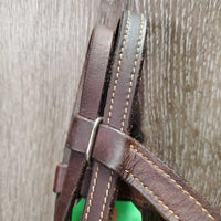 Thick Double Stitched Headstall, Quick Change Cheeks *vgc, clean, discolored spots, edge scrapes