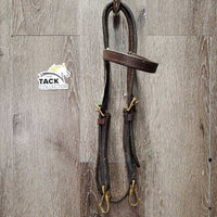 Quick Change Clip Headstall, Brass Snaps *vgc/gc, clean, mnr residue?dirt, UNDONE stitching, edge scrapes
