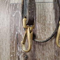 Quick Change Clip Headstall, Brass Snaps *vgc/gc, clean, mnr residue?dirt, UNDONE stitching, edge scrapes
