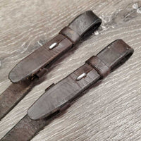 Thin Narrow Braided Reins *gc, creases, dry, stiff, loose end
