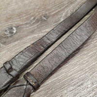 Thin Narrow Braided Reins *gc, creases, dry, stiff, loose end