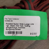 Padded Nylon Web Lunge Line *gc, clean, mnr hair, fading, snags/frays, knotted