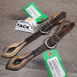 Thick Soft Leather Narrow Western Spur Straps *gc, mnr dirt, rubs & stains, xholes