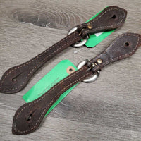 Thick Soft Leather Narrow Western Spur Straps *gc, mnr dirt, rubs & stains, xholes
