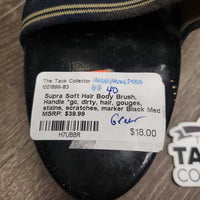 Soft Hair Body Brush, Handle *gc, dirty, hair, gouges, stains, scratches, marker
