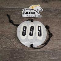 3 # Round Horse Show Numbers, 2x elastics *vgc, mnr dirt & stain