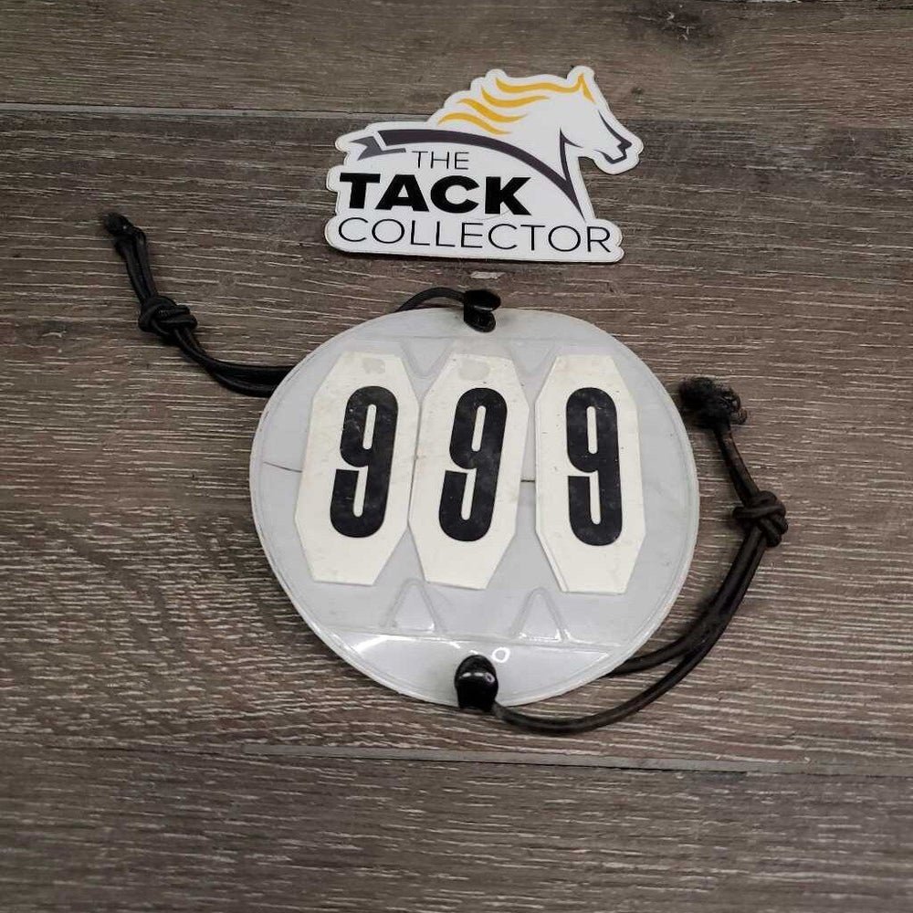 3 # Round Horse Show Numbers, 2x elastics *vgc, mnr dirt & stain