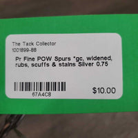 Pr Fine POW Spurs *gc, widened, rubs, scuffs & stains
