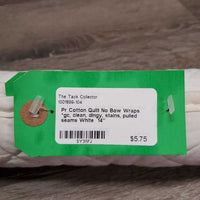 Pr Cotton Quilt No Bow Wraps *gc, clean, dingy, stains, pulled seams
