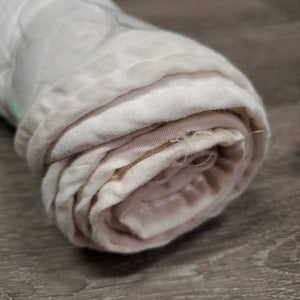 Pr Cotton Quilt No Bow Wraps *gc, clean, dingy, stains, pulled seams