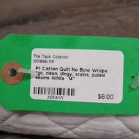 Pr Cotton Quilt No Bow Wraps *gc, clean, dingy, stains, pulled seams
